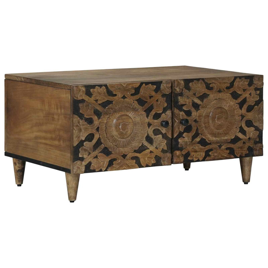 vidaXL Salontafel Bruin 80 x 50 x 40 cm Massief Mango Hout afbeelding 1