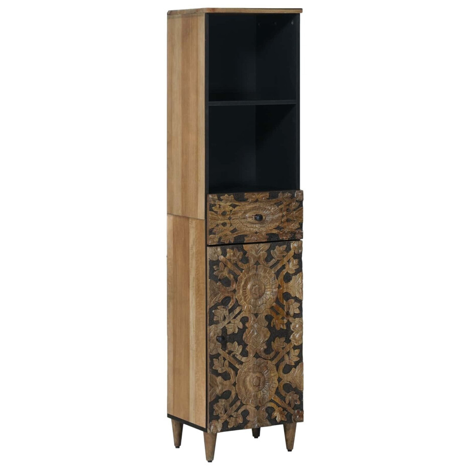 vidaXL Badkamerkast Bruin 38 x 33,5 x 160 cm Massief Mango Hout vidaXL Badkamerkast Bruin 38 x 33,5 x 160 cm Massief Mango Hout afbeelding 1