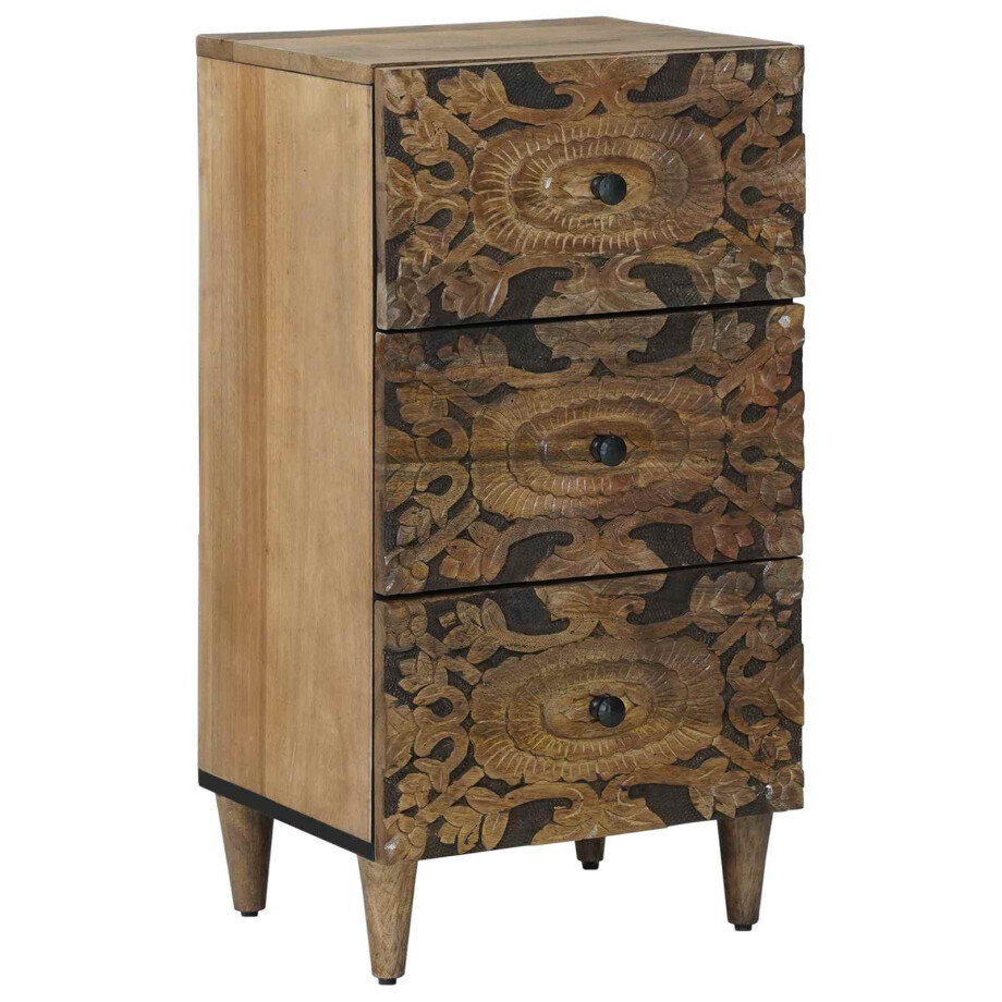vidaXL Dressoir met lade Bruin 40 x 33,5 x 75 cm Massief Mango Hout afbeelding 1