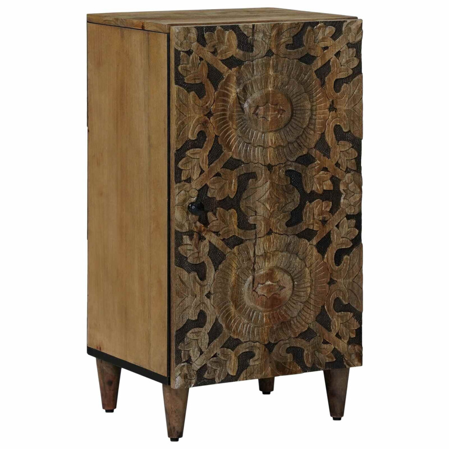 vidaXL Dressoir met opslag Bruin 40 x 33,5 x 75 cm Massief Mango Hout afbeelding 1
