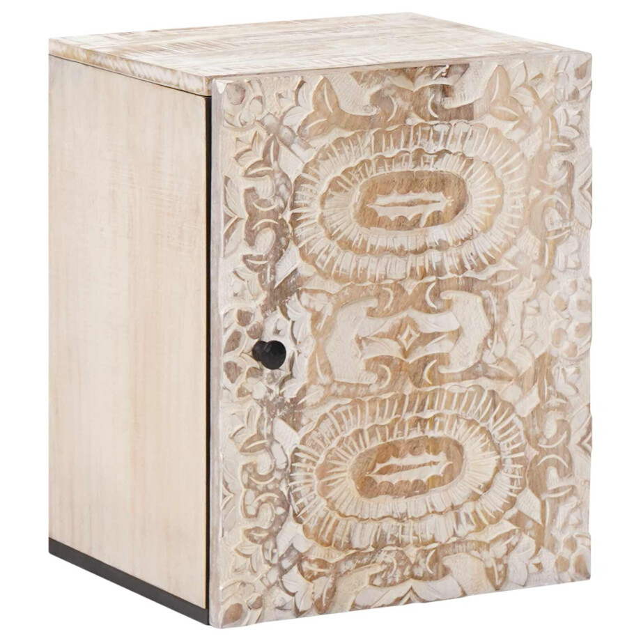 vidaXL Badkamer Hangkast Wit 38 x 33,5 x 48 cm Massief Mango Hout afbeelding 1