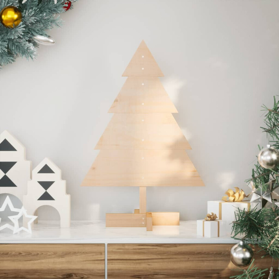 vidaXL Kerstdecoratie kerstboom 70 cm massief hout afbeelding 1