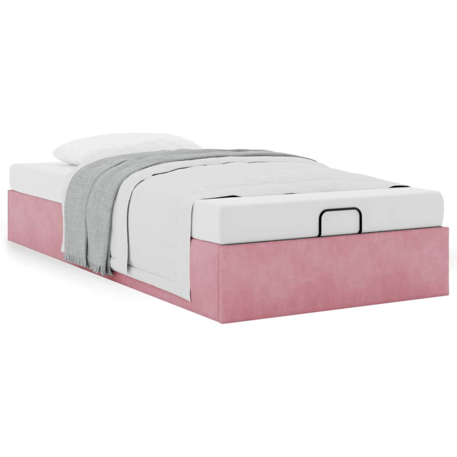 vidaXL Bedframe zonder matras 80x200 cm fluweel roze afbeelding 1