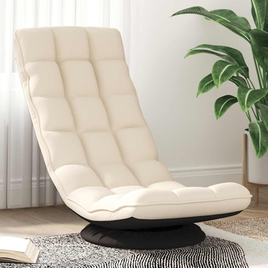 vidaXL Draaibare vloerstoel linnen 70x51x79 cm afbeelding 1