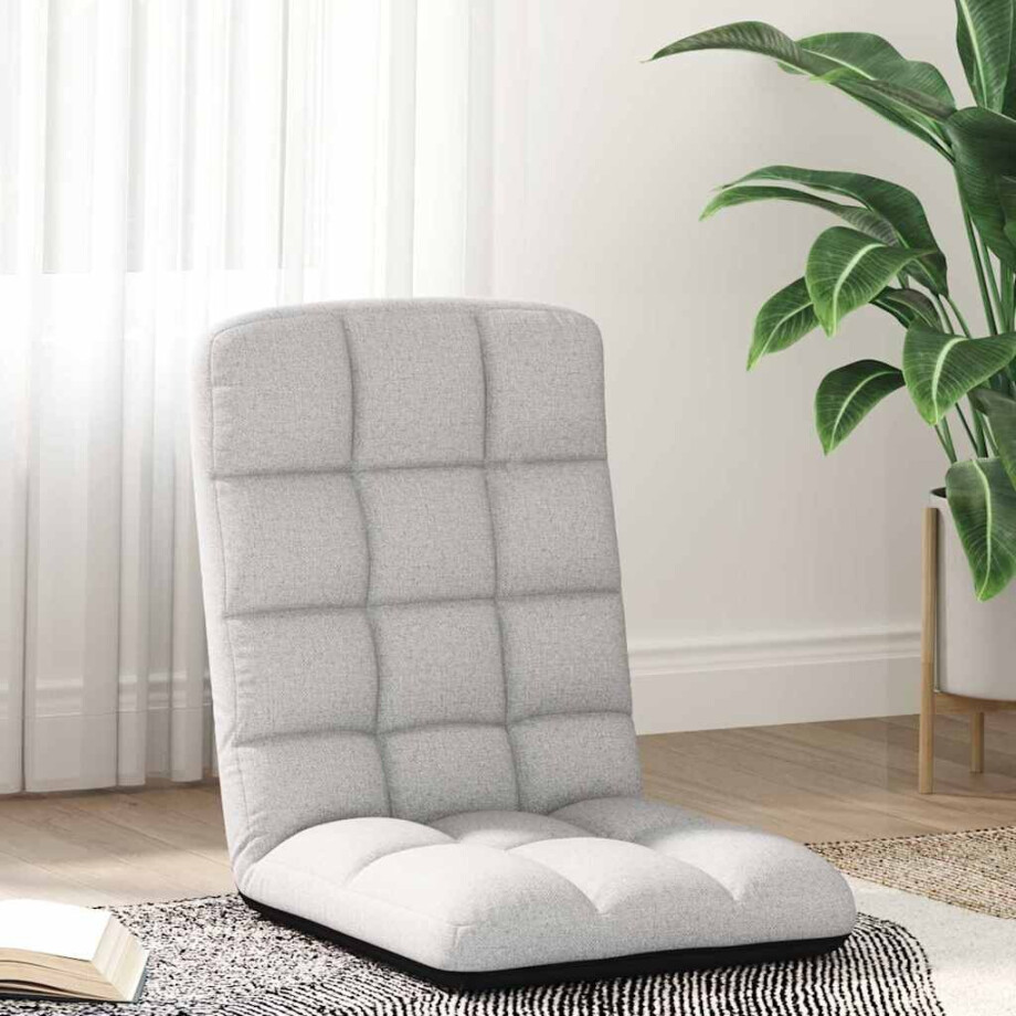 vidaXL Opvouwbare vloerstoel Cloud Grey 71x51x62 cm Stof afbeelding 1
