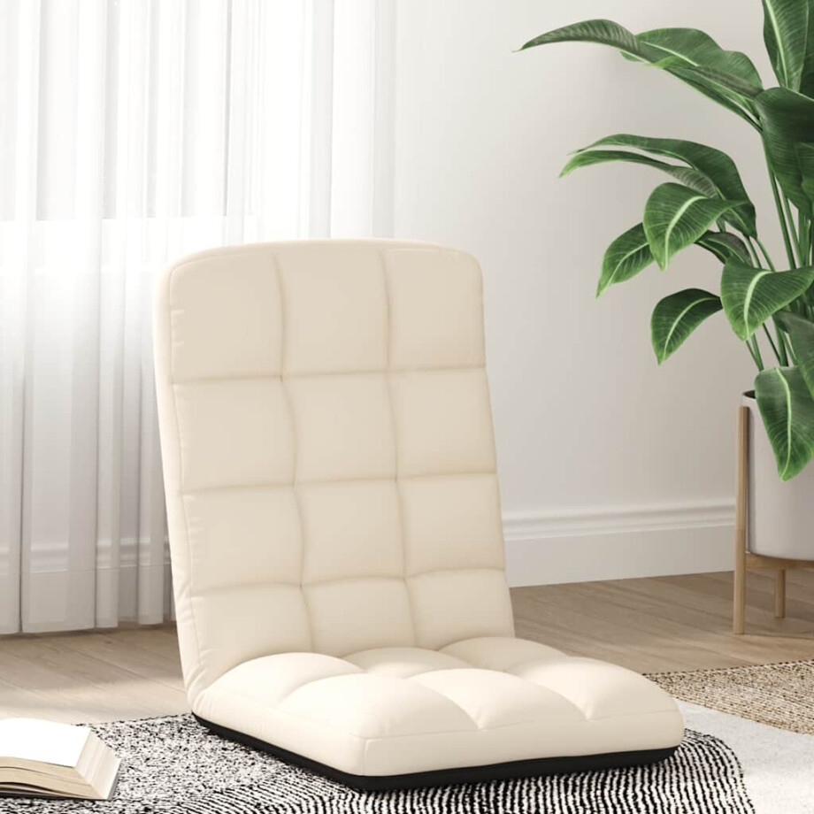 vidaXL Opvouwbare vloerstoel linnen 71x51x62 cm vidaXL Opvouwbare vloerstoel linnen 71x51x62 cm afbeelding 1