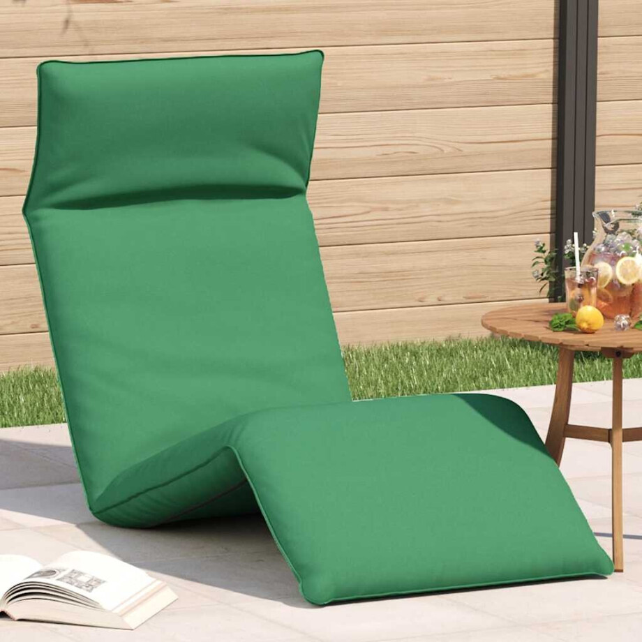 vidaXL Ligstoel inklapbaar 175x54x8,5 cm oxford stof groen vidaXL Ligstoel inklapbaar 175x54x8,5 cm oxford stof groen afbeelding 1