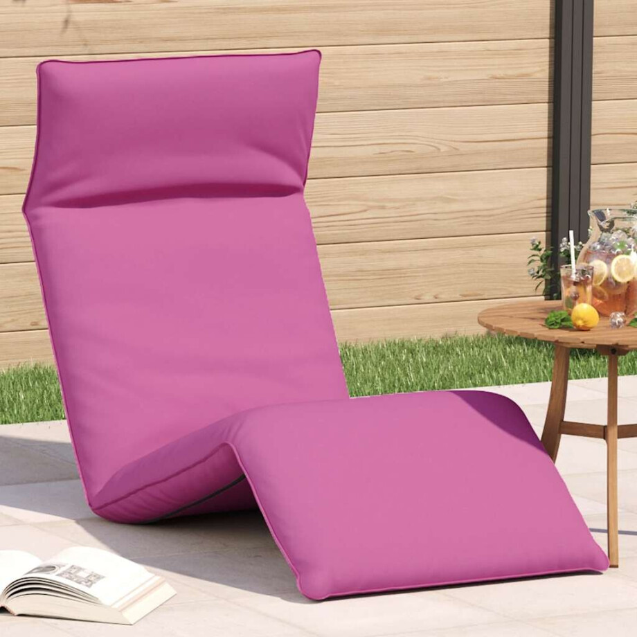 vidaXL Opvouwbare ligstoel Roze 175x54x8,5 cm Oxford Stof afbeelding 1