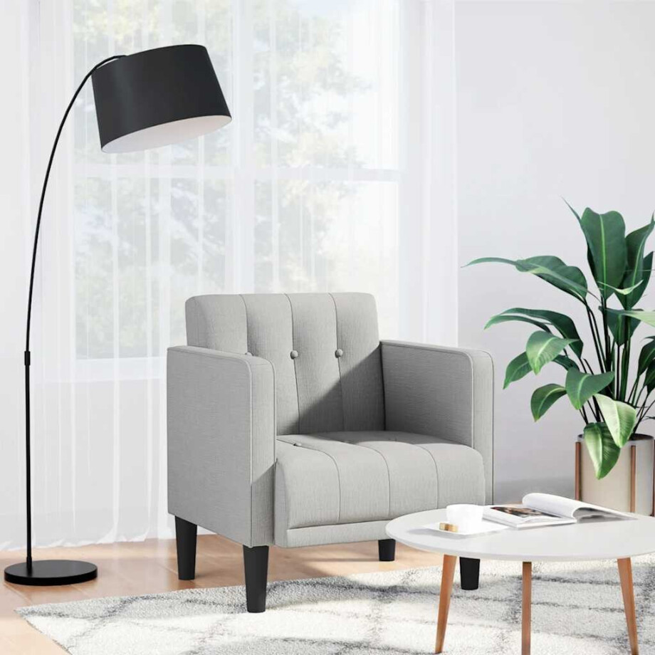 vidaXL Fauteuil met armleuningen Wolkengrijs 53 cm Stof afbeelding 1