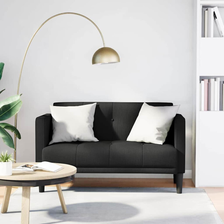 vidaXL Loveseat Bank Zwart 111 cm Stof afbeelding 1