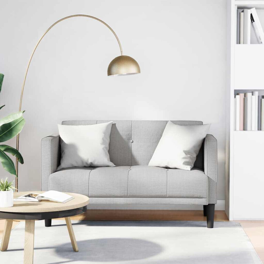vidaXL Loveseat bank wolkengrijs 111 cm stof afbeelding 1