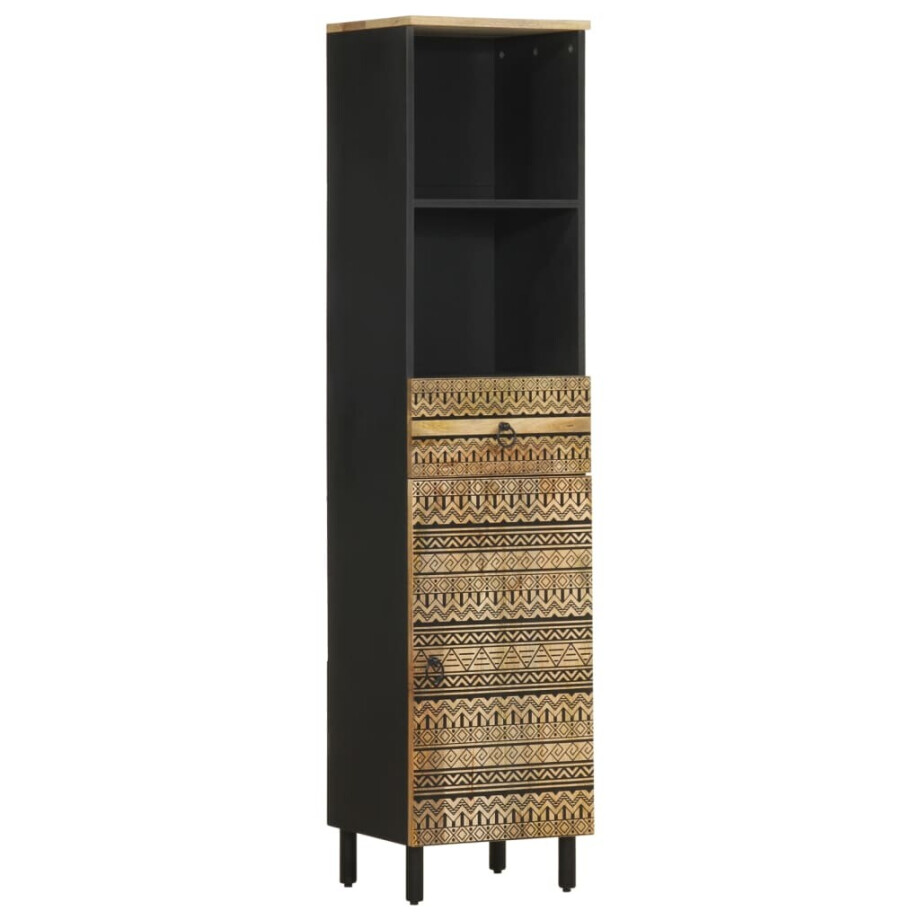 vidaXL Badkamerkast 38x33,5x160 cm massief mangohout vidaXL Badkamerkast 38x33,5x160 cm massief mangohout afbeelding 1