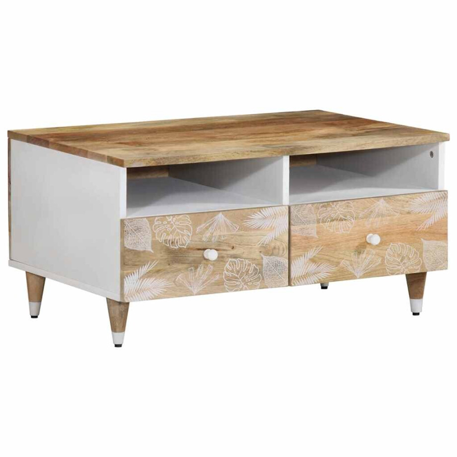 vidaXL Salontafel 80x54x40 cm massief mangohout afbeelding 1