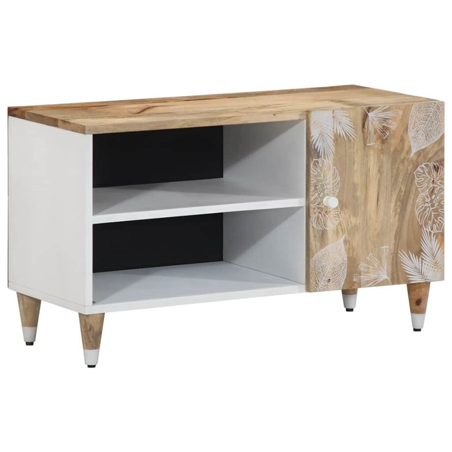 vidaXL Tv-meubel 80x31,5x46 cm massief mangohout afbeelding 1