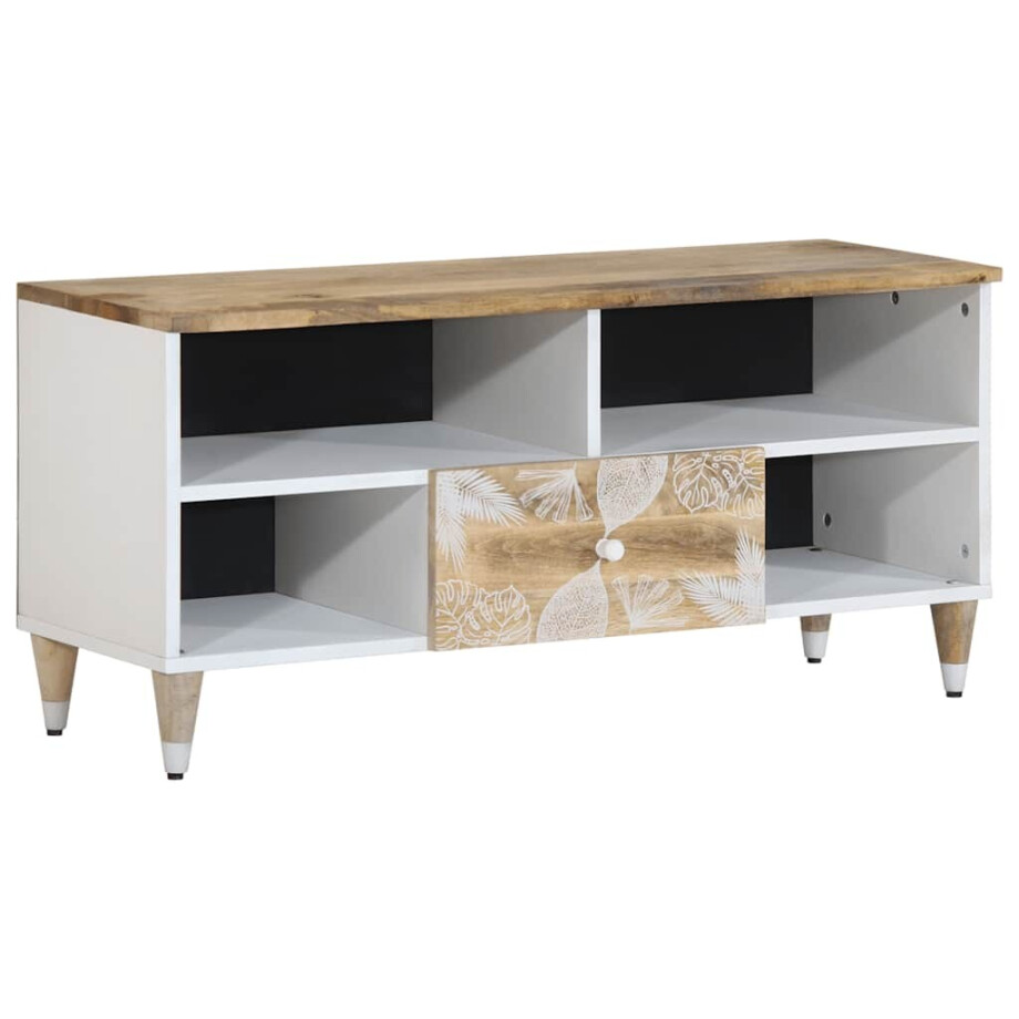 vidaXL Tv-meubel 100x33,5x46 cm massief mangohout afbeelding 1