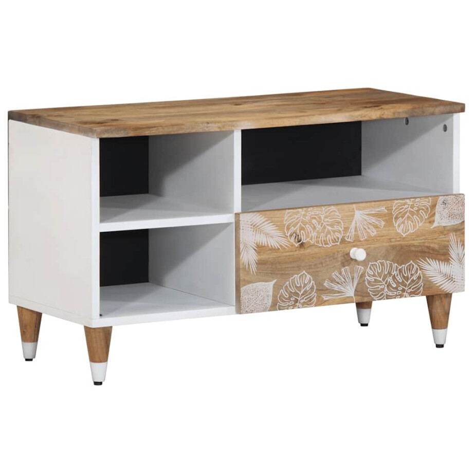 vidaXL Tv-meubel 80x33,5x46 cm massief mangohout afbeelding 1