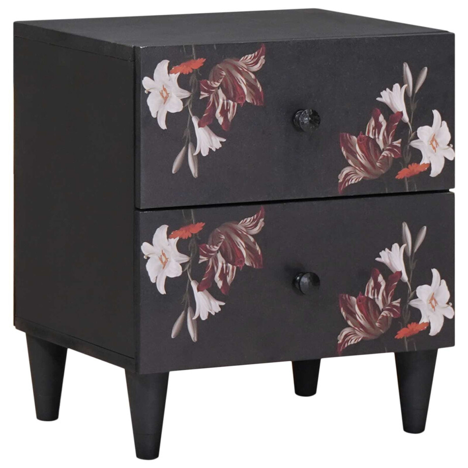 vidaXL Nachtkastje met lade Bruin 40 x 33,5 x 46 cm Massief Mango Hout afbeelding 1