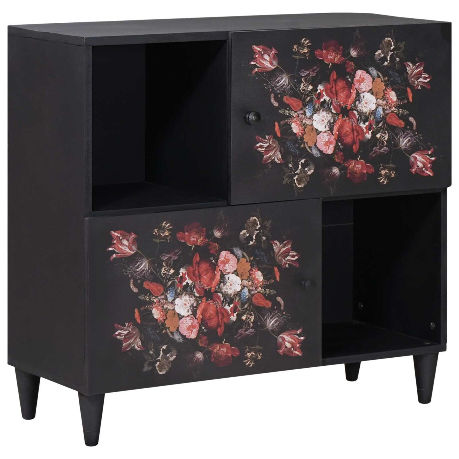 vidaXL Opslagkasten Multikleur 80 x 33,5 x 75 cm Massief Mango Hout afbeelding 1