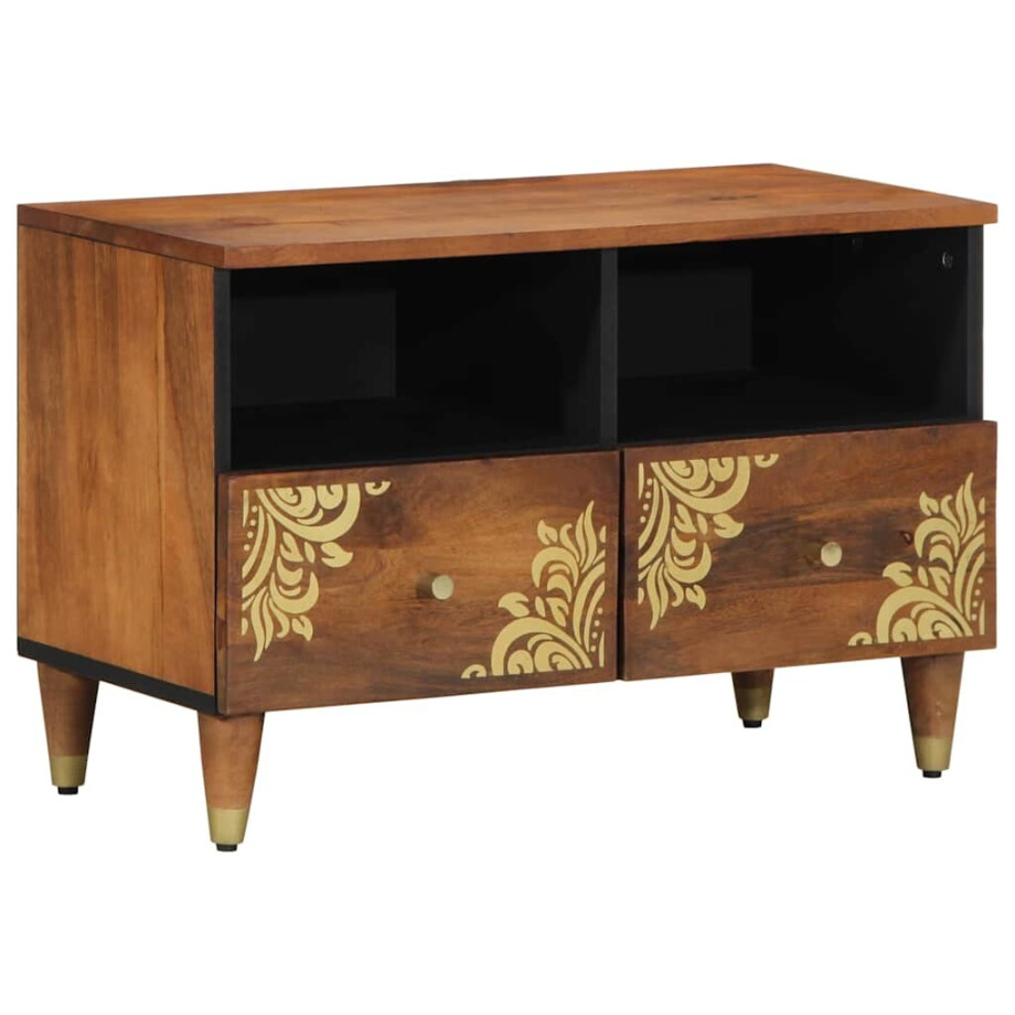 vidaXL TV-kast met lade Honingbruin 70 x 33 x 46 cm Massief Mango Hout vidaXL TV-kast met lade Honingbruin 70 x 33 x 46 cm Massief Mango Hout afbeelding 1