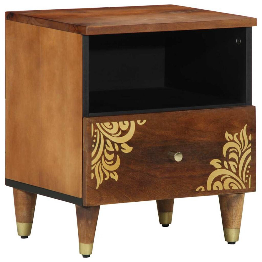 vidaXL Nachtkastje Honingbruin 40 x 33 x 46 cm Massief Mango Hout vidaXL Nachtkastje Honingbruin 40 x 33 x 46 cm Massief Mango Hout afbeelding 1