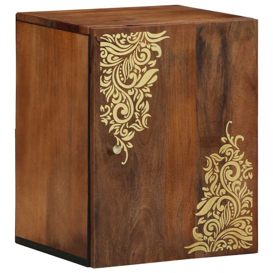vidaXL Wandkast Honingbruin 38 x 33 x 48 cm Massief Mango Hout vidaXL Wandkast Honingbruin 38 x 33 x 48 cm Massief Mango Hout afbeelding 1