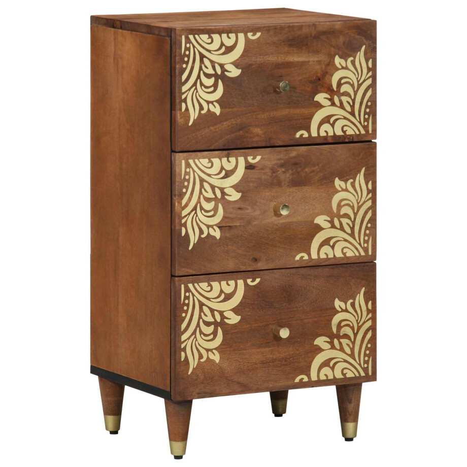 vidaXL Dressoir met lade Bruin 40 x 33 x 75 cm Massief Mango Hout vidaXL Dressoir met lade Bruin 40 x 33 x 75 cm Massief Mango Hout afbeelding 1