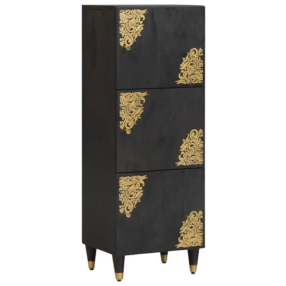 vidaXL Hoge kast met plank Zwart 40 x 33 x 110 cm Massief Mango Hout vidaXL Hoge kast met plank Zwart 40 x 33 x 110 cm Massief Mango Hout afbeelding 1
