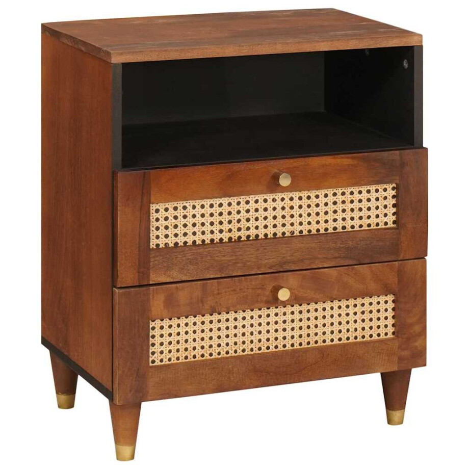 vidaXL Nachtkastjes met lade 50 x 33 x 62 cm Massief Mango Hout vidaXL Nachtkastjes met lade 50 x 33 x 62 cm Massief Mango Hout afbeelding 1