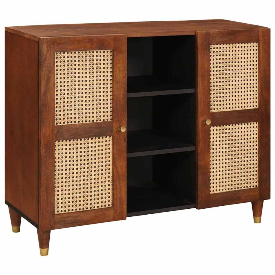 vidaXL Dressoir Bruin 90 x 33,5 x 75 cm Massief Mango Hout afbeelding 1
