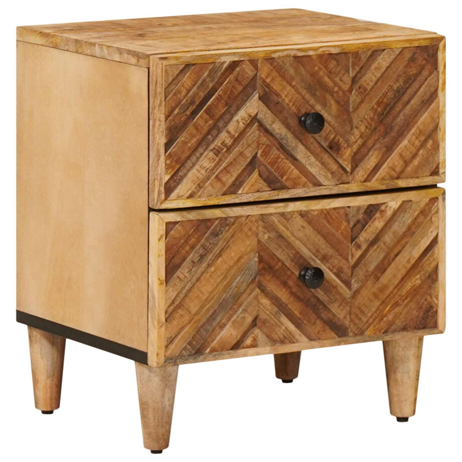 vidaXL Nachtkastje met lade Bruin 40 x 33,5 x 46 cm Massief Mango Hout afbeelding 1