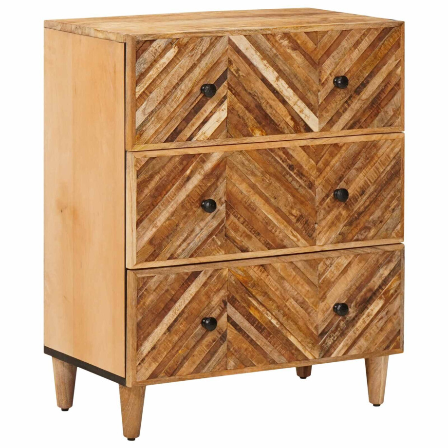 vidaXL Opslagkasten Bruin 60 x 33,5 x 75 cm Massief Mango Hout afbeelding 1