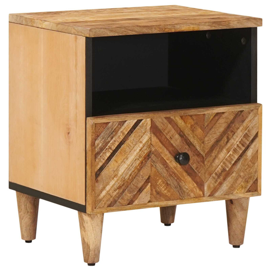 vidaXL Nachtkastje met lade Bruin 50 x 33 x 60 cm Massief Mango Hout afbeelding 1