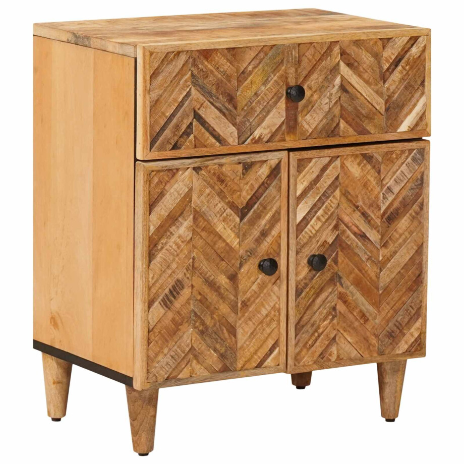 vidaXL Nachtkastje met lade Bruin 50 x 33 x 60 cm Massief Mango Hout afbeelding 1