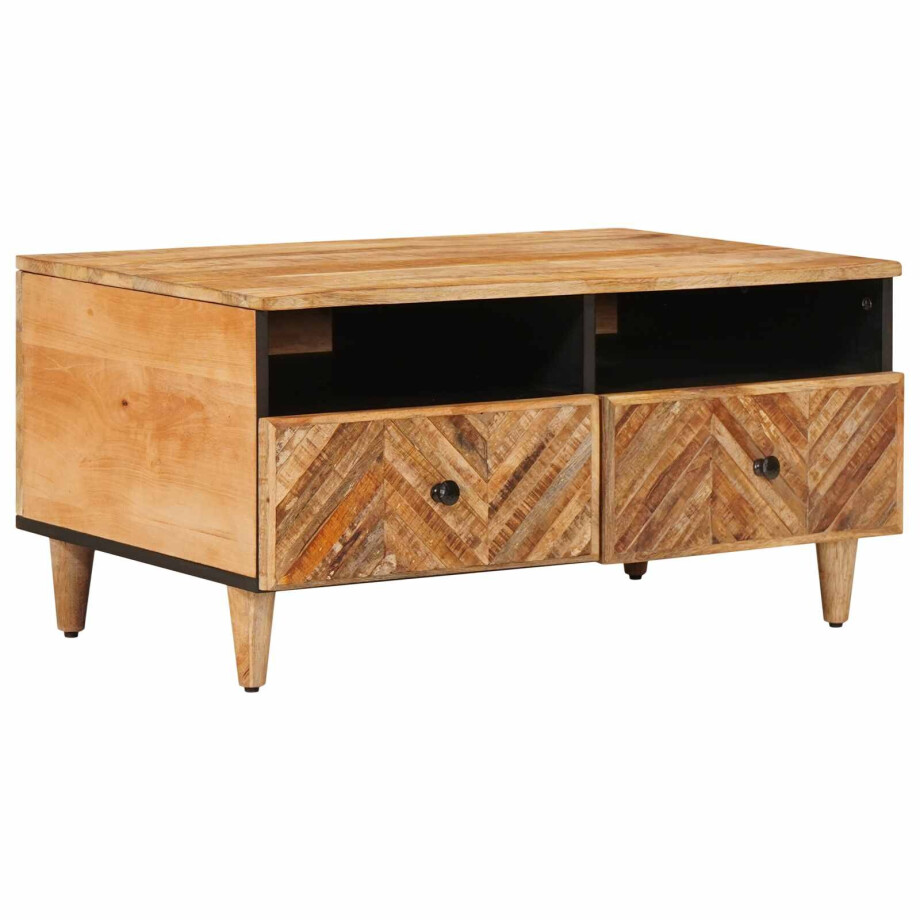 vidaXL Salontafel met lade Bruin 80 x 54 x 40 cm Massief Mango Hout vidaXL Salontafel met lade Bruin 80 x 54 x 40 cm Massief Mango Hout afbeelding 1