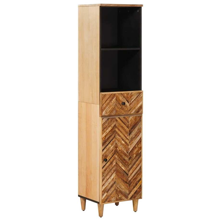 vidaXL Badkamerkast Bruin 38 x 33,5 x 160 cm Massief Mango Hout vidaXL Badkamerkast Bruin 38 x 33,5 x 160 cm Massief Mango Hout afbeelding 1