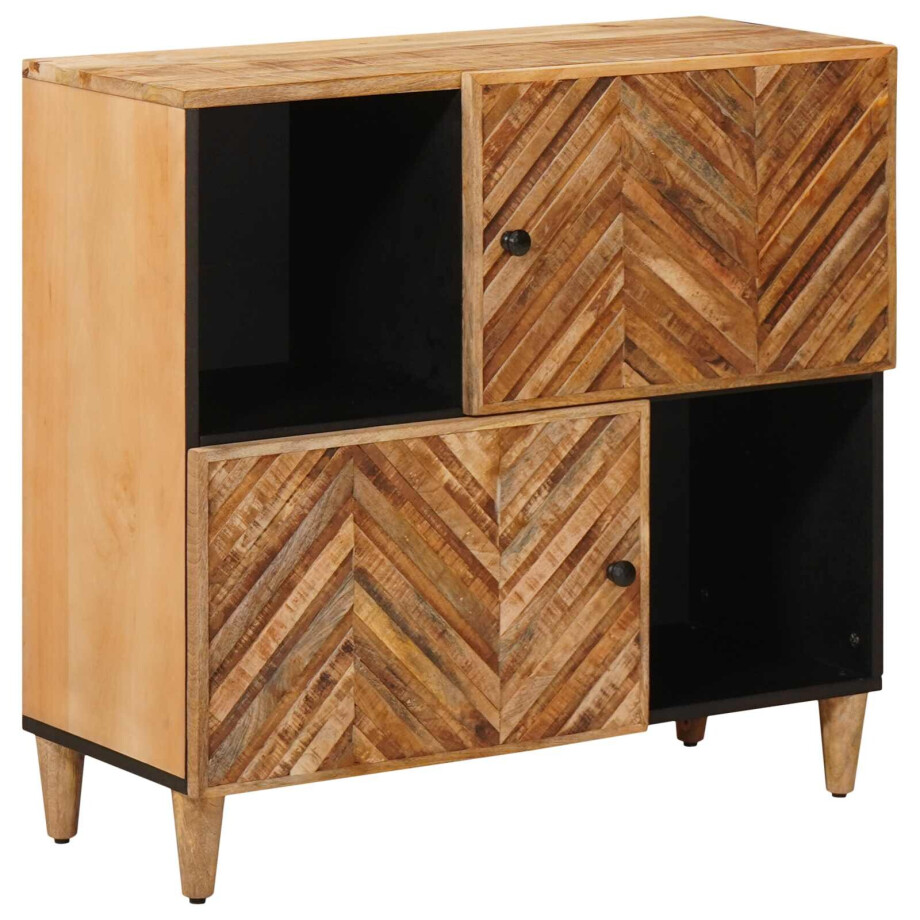 vidaXL Opslagkasten Bruin 80 x 33,5 x 75 cm Massief Mango Hout afbeelding 1