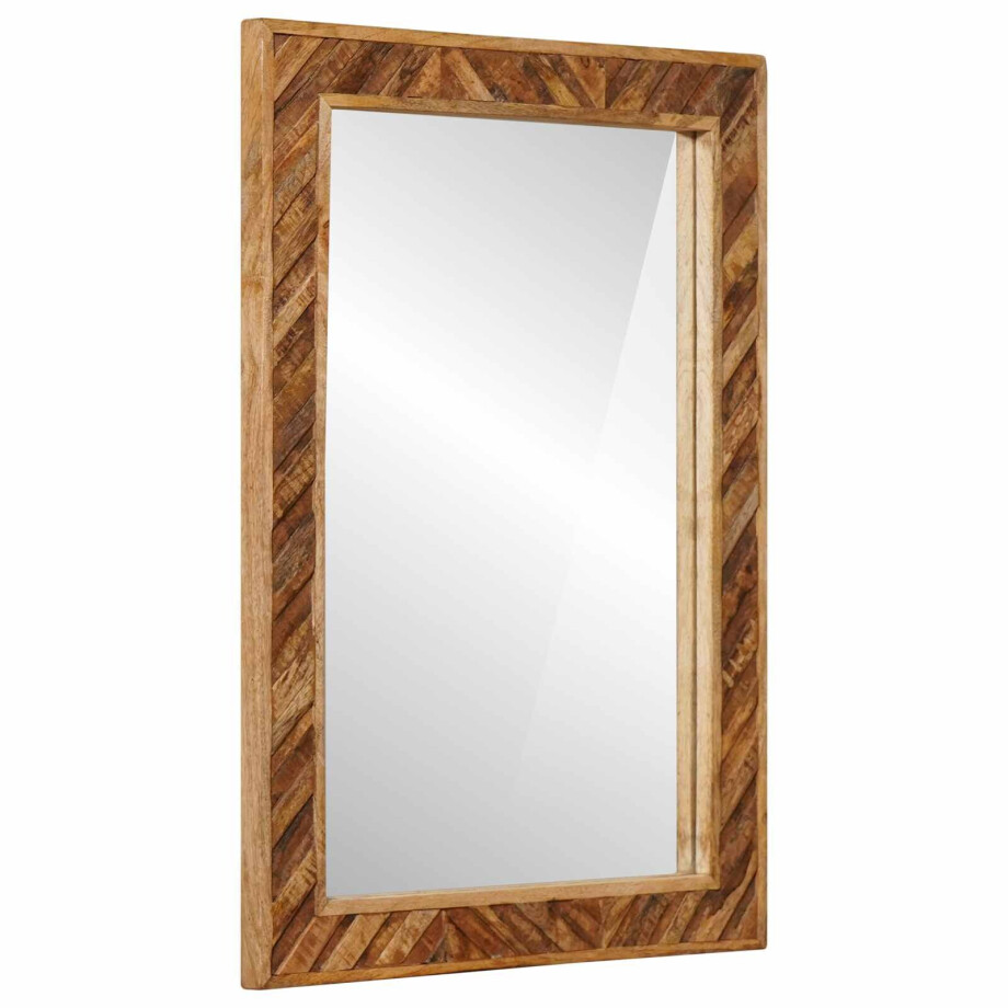 vidaXL Spiegel Wandgemonteerd met spiegel Bruin 70 x 50 x 3 cm Glas vidaXL Spiegel Wandgemonteerd met spiegel Bruin 70 x 50 x 3 cm Glas afbeelding 1