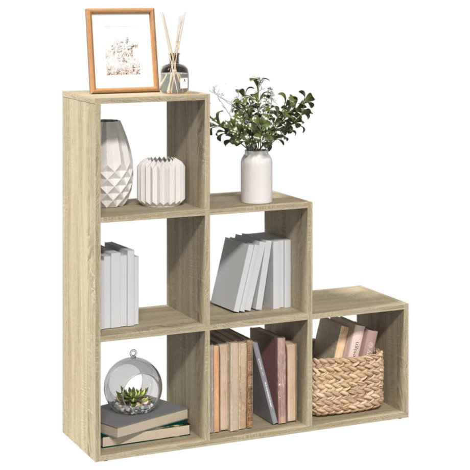 vidaXL Kamerscherm / boekenkast 3-laags 99x29x99 cm hout sonoma eiken afbeelding 1