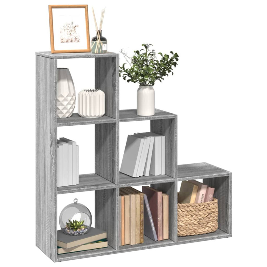 vidaXL Kamerscherm / boekenkast 3-laags 99x29x99 cm hout grijs sonoma afbeelding 1