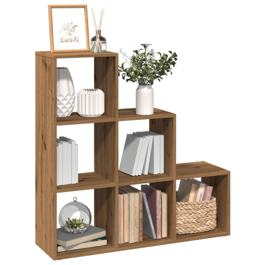 vidaXL Kamerscherm / boekenkast 3-laags 99x29x99 cm hout artisanaal afbeelding 1