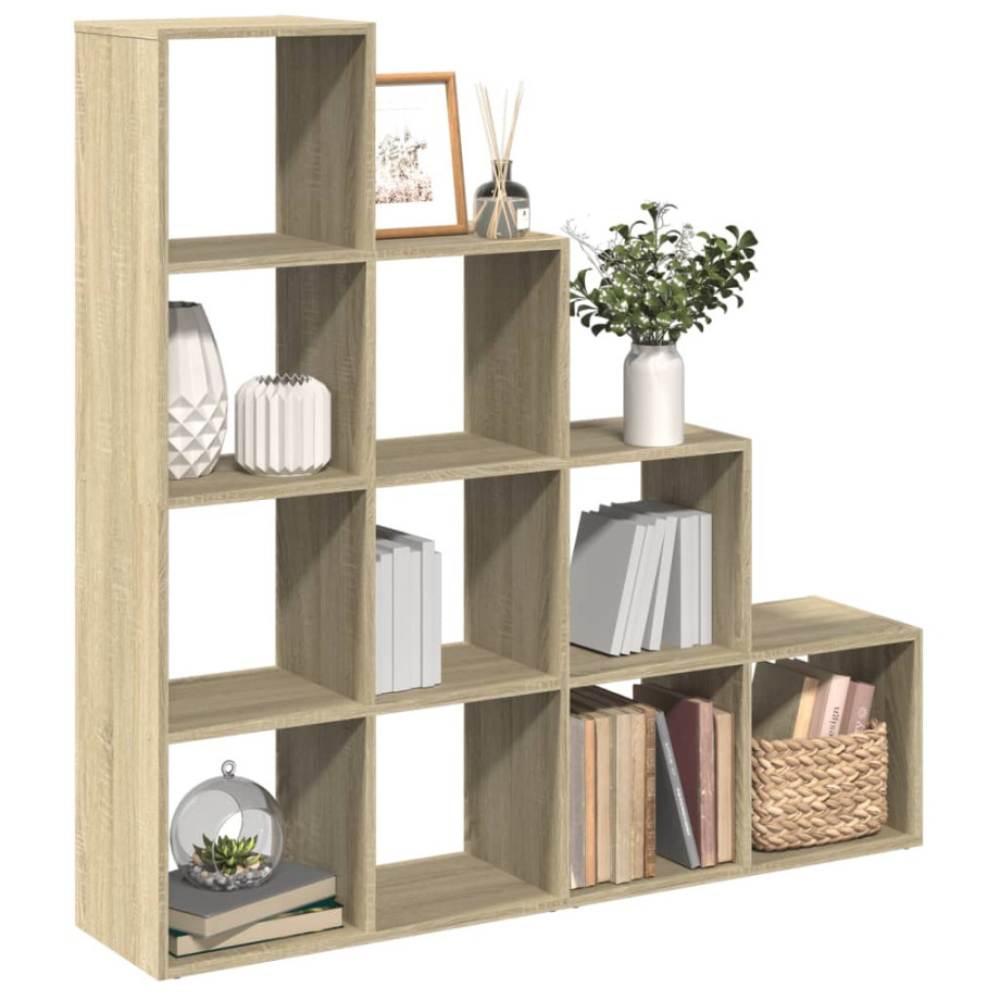 vidaXL Kamerscherm / boekenkast 131,5x29x131,5 cm hout sonoma eiken afbeelding 1