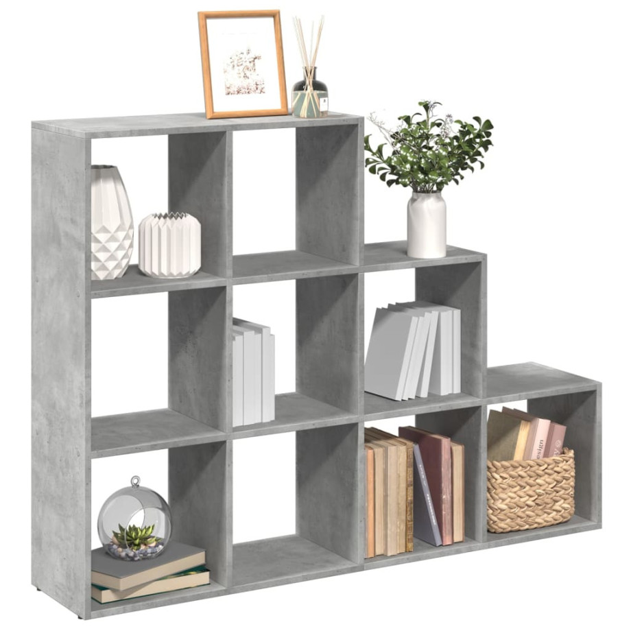 vidaXL Kamerscherm / boekenkast 3-laags 137,5x29x103,5 cm hout grijs afbeelding 1