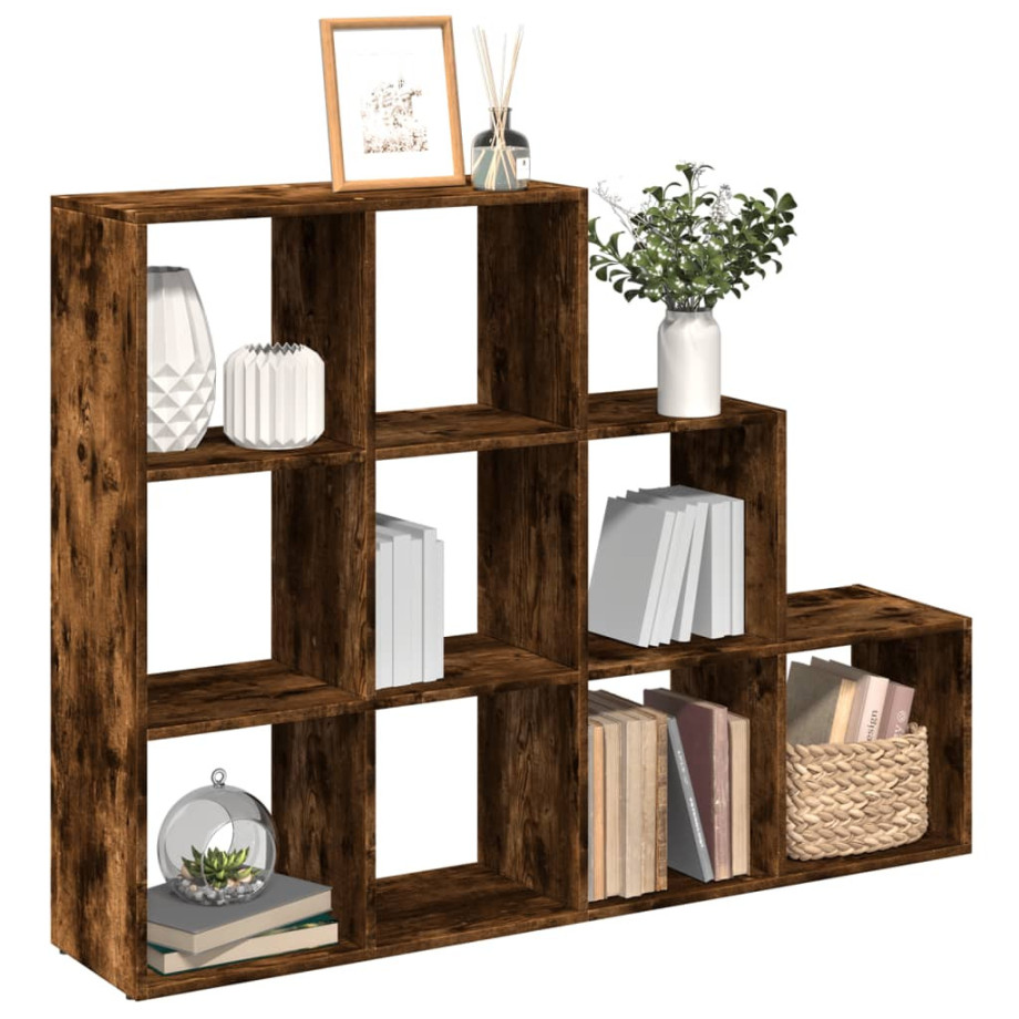 vidaXL Kamerscherm / boekenkast 137,5x29x103,5 cm hout gerookt eiken afbeelding 1