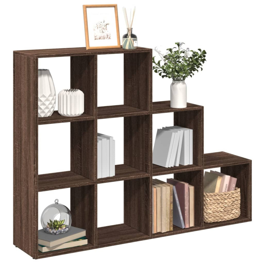 vidaXL Kamerscherm / boekenkast 137,5x29x103,5 cm hout bruin eiken afbeelding 1