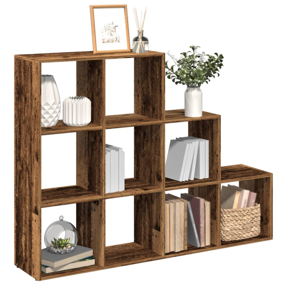 vidaXL Kamerscherm / boekenkast 137,5x29x103,5 cm hout oud hout afbeelding 1