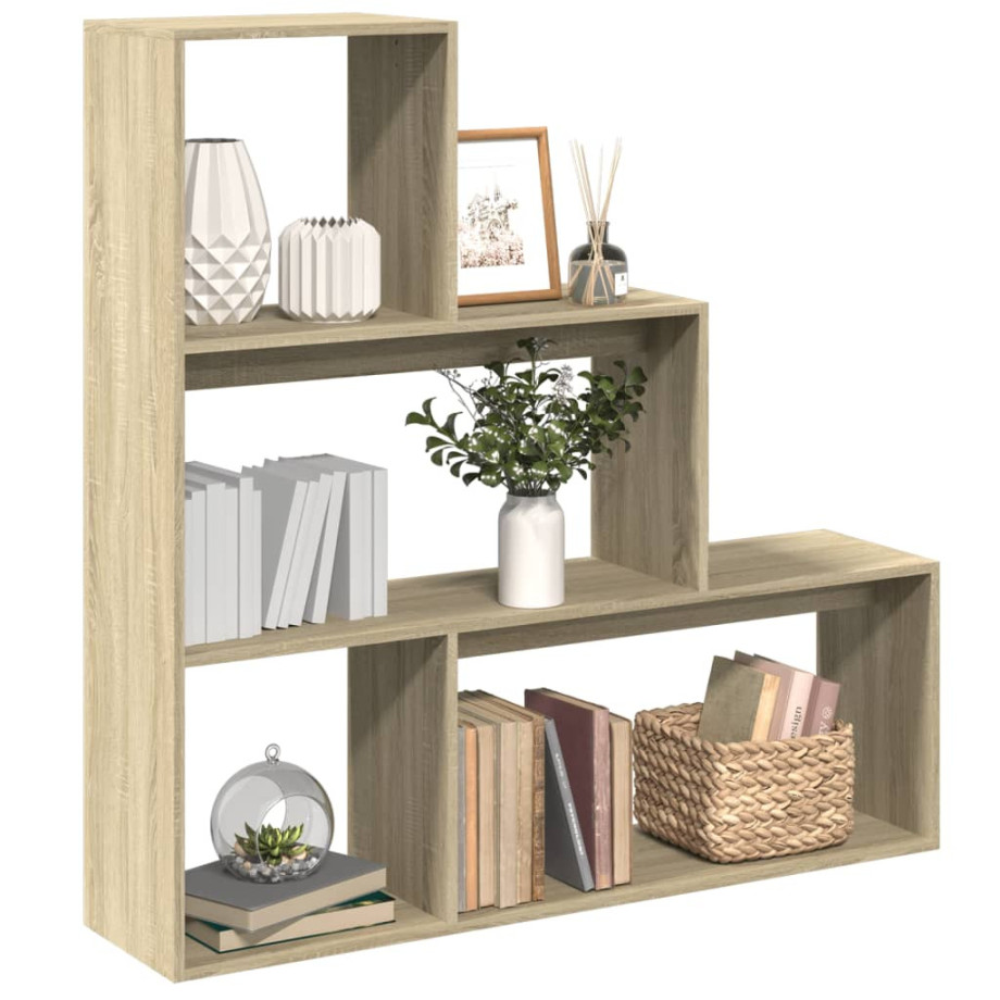 vidaXL Kamerscherm / boekenkast 123x29x123 cm hout sonoma eiken afbeelding 1