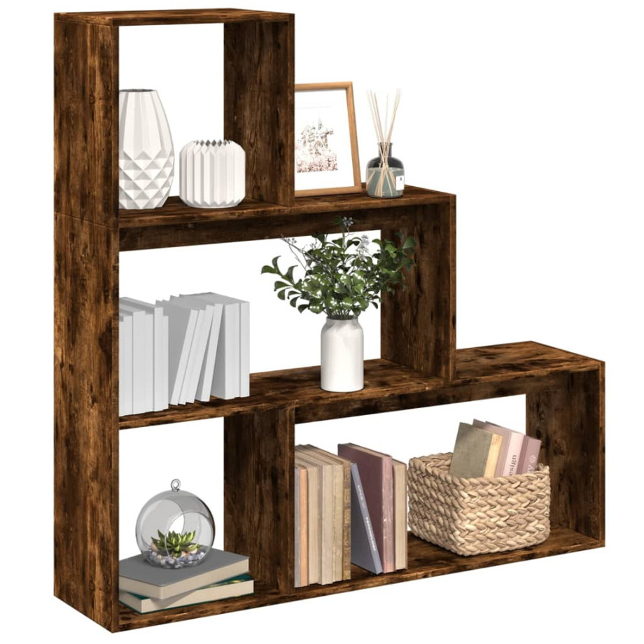 vidaXL Kamerscherm / boekenkast 123x29x123 cm hout gerookt eiken afbeelding 1