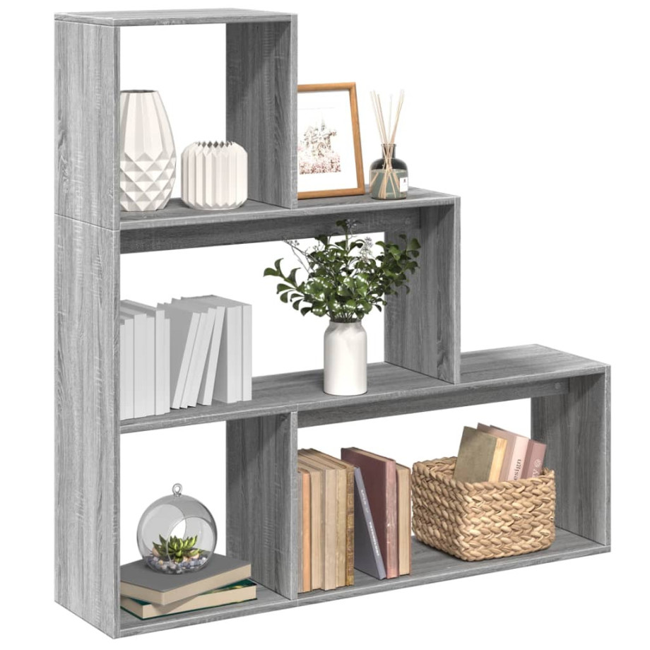 vidaXL Kamerscherm / boekenkast 123x29x123 cm hout grijs sonoma afbeelding 1