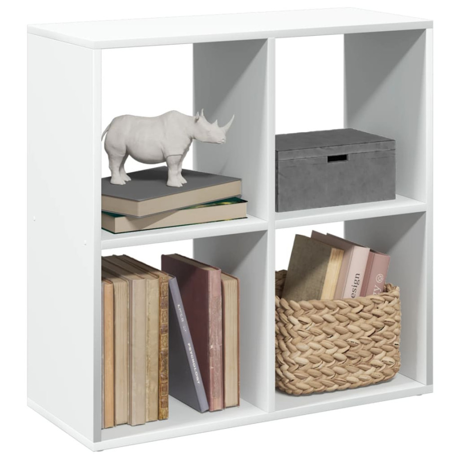 vidaXL Kamerscherm / boekenkast 69,5x29x69,5 cm bewerkt hout wit afbeelding 1