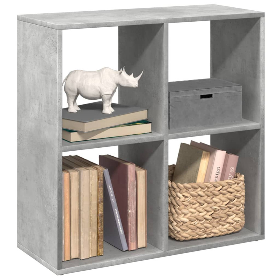 vidaXL Kamerscherm / boekenkast 69,5x29x69,5 cm hout betongrijs afbeelding 1